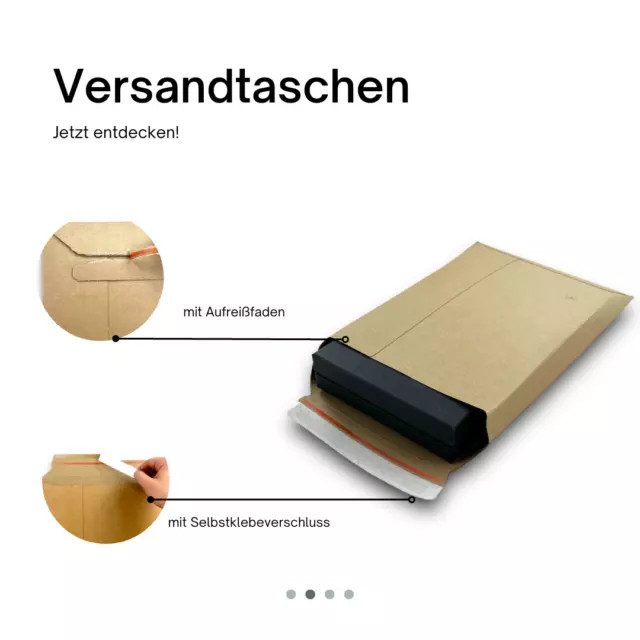 DIN A4 Versandtaschen braun Vollpappe Büwa 353x250x50 mm Umschlag Versandfrei