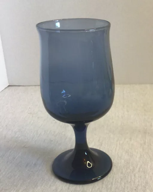 Vintage Libbey Connoisseur Dusky Blue Tulip Glass 5.5” Wine Goblet