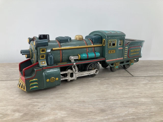 VINTAGE TIN TOY Train Locomotive Engine Vehicle Japan Postwar Friction ...