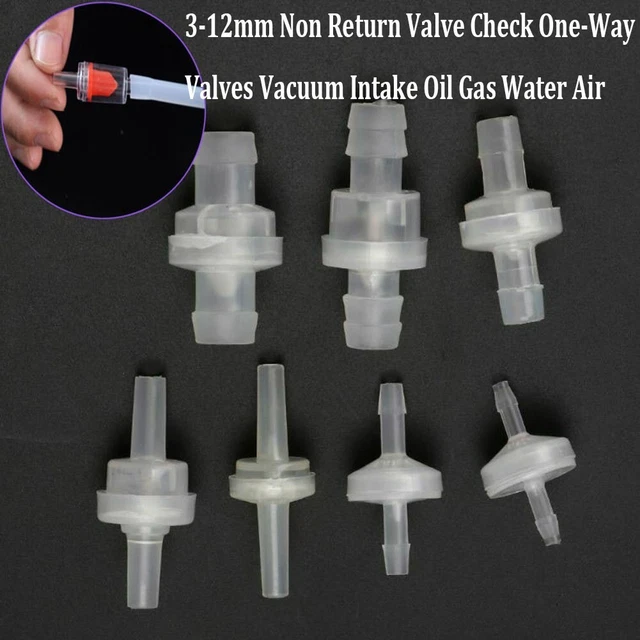 12MM PLASTIC CHECK Valve 1 Way Nonreturn Valve Aquarium Water Air