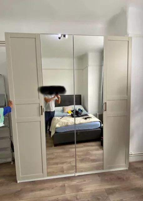 2 X IKEA Wardrobe DOORS Pax Flisberget Light Grey 20.00