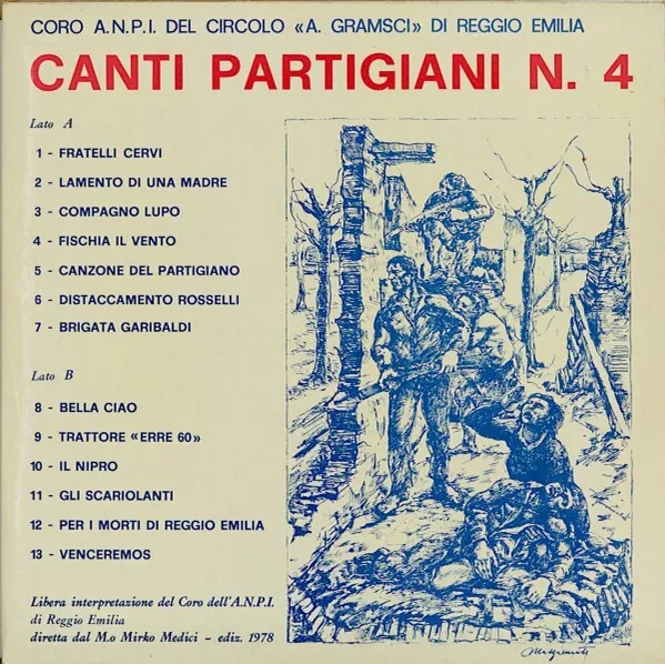 CANTI PARTIGIANI n.4 LP Coro ANPI Circolo Gramsci Reggio Emilia vinile SIGILLATO