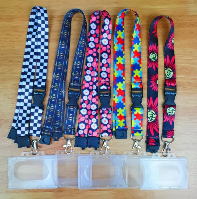 Spirius Lanyard Neck Strap+ Horizontal ID Card Badge Holder breakaway detachable