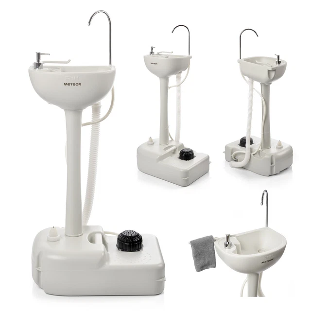 Varile Mobiles Waschbecken 10L – Tragbarer Wasserspender Mit Wasserhahn, Für Camping, Garage & Garten, Weiß