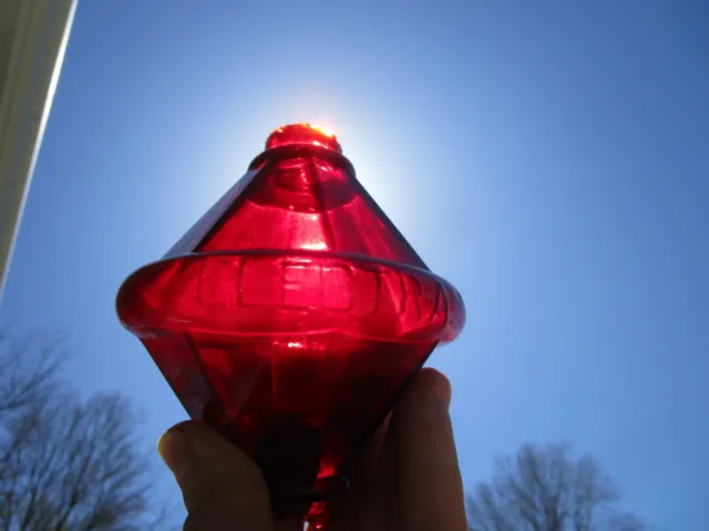 Vintage red ELECTRA Cone Glass  Lightning Rod Ball