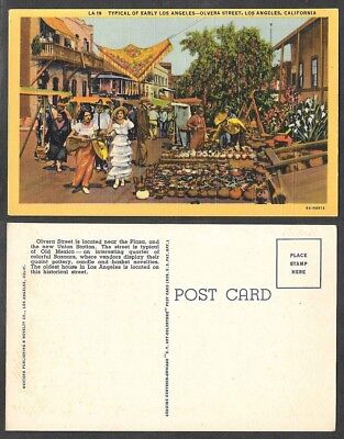 Old California Postcard - Olvera Street, Typical of Early Los Angeles
