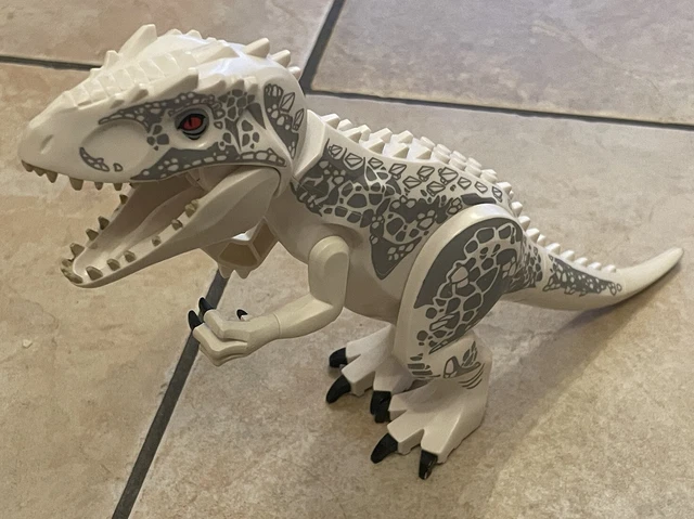 LEGO JURASSIC WORLD Indominus Rex White Dinosaur Figure T-Rex Set 75919 ...