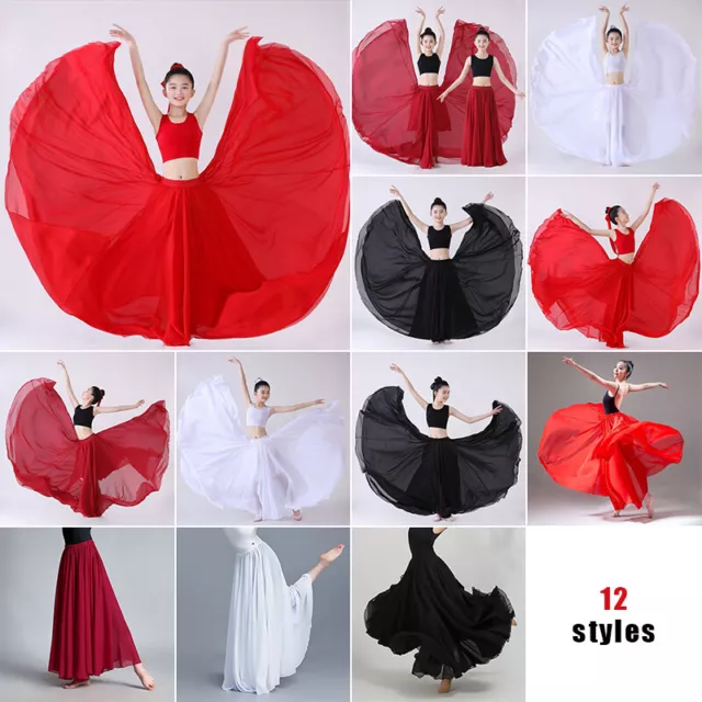 360-720degree Skirt Gypsy Girls Belly Dancing Costumes Performance Dress Women