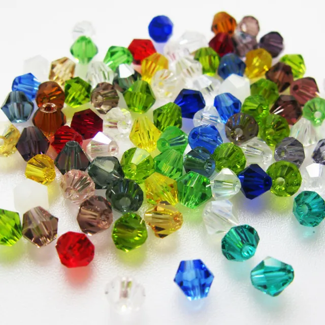 100pcs 6mm Bicone Faceted Loose Spacer Beads Findings best Mixed X5O7