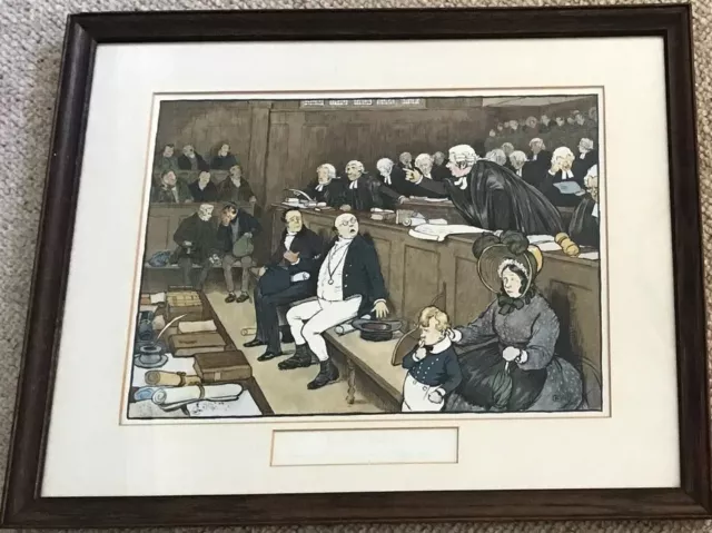 Cecil Aldin Framed Lawerence & Cellicoe Lithograph Dickens- Bardwell V Pickwick