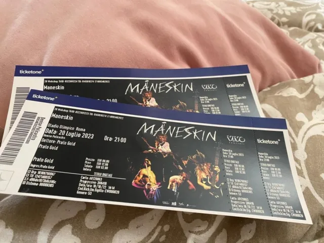 2 Biglietti concerto Maneskin 20 luglio 2023 stadio olimpico (Roma) - PRATO GOLD