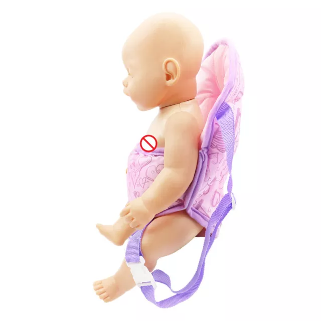 Portable Doll Carrier Front Bag Strap Pretend Play Toy (Purple Heart)