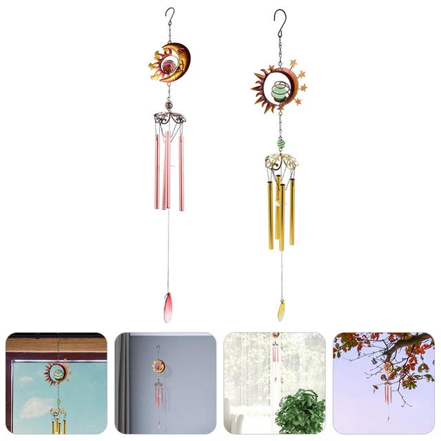 2 stücke Exquisite Wind Glockeneisen Glase Wind Bell Hängende Zubehör Dekor