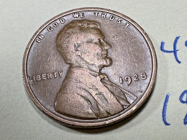 1928 1C Lincoln Cent WHEAT PENNY 4964N