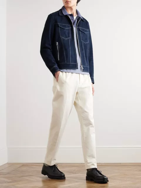 MEN BLUE CLASSIC Handmade Stylish Suede Leather Jackets Premium Quality ...