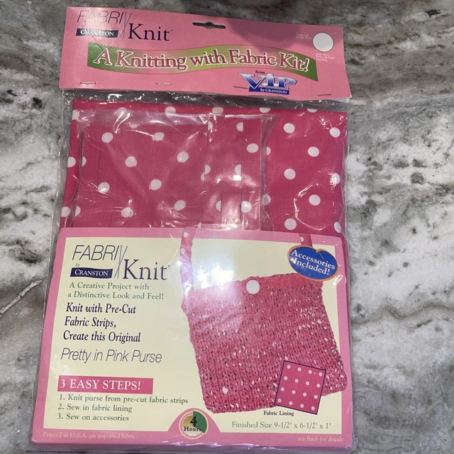 Cranston ""Pretty in Pink Purse"" Fabri Tejido A Kit de Tejer con Tela Nuevo 4 horas