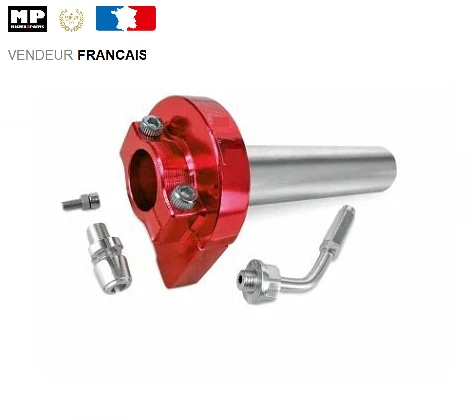 Poignée De Gaz tirage Rapide Universel Moto Alu , Couleur Rouge Anodisé
