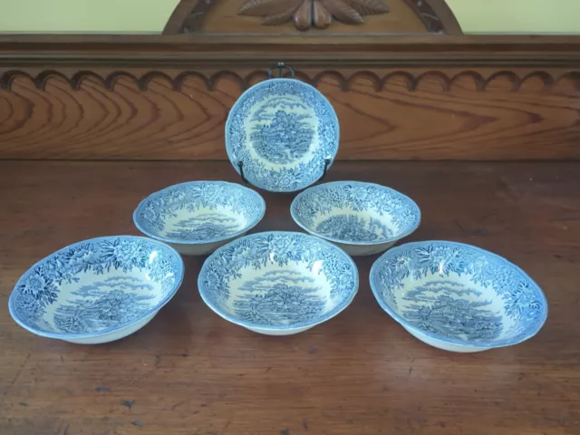 English Village by Salem China Co. Olde Staffordshire 6 Fruit Berry Sauce Bowls