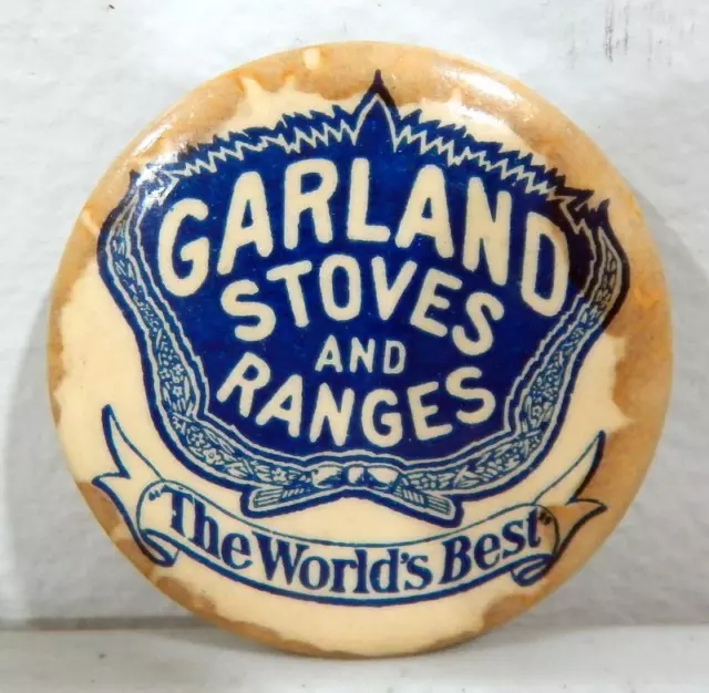 Antique Garland Stoves And Ranges THE WORLD'S BEST Celluloid Adv Pocket Mirror