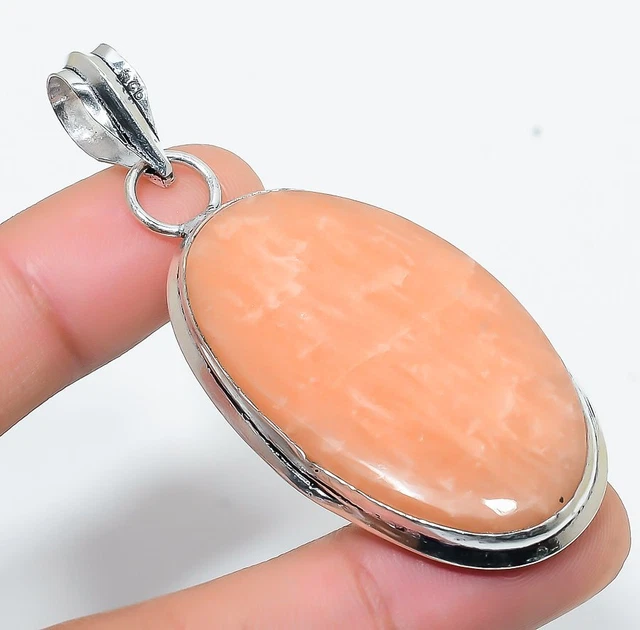 Orange Aventurine Gemstone Handmade Gift Jewelry Pendant 2.56" C575