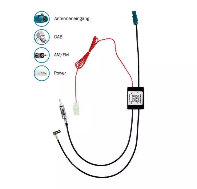 Antenne Bad Blankenburg DAB/FM Splitter Frequenzweiche ohne Verstärker -FAKRA/SM 2