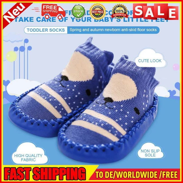Cartoon Baby Socks Bottom Anti-slip Infant Sock for Toddler (PD2 navy bear)