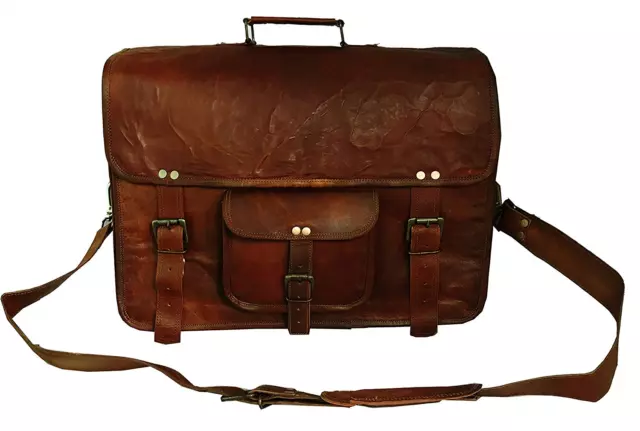 Sac Cuir Vintage Messager Épaule 45.7cm Satchel S Portable École Mallette