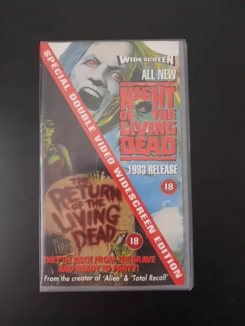 NIGHT OF THE LIVING DEAD/RETURN OF THE LIVING DEAD-VHS Video- DOUBLE PACK (ref71