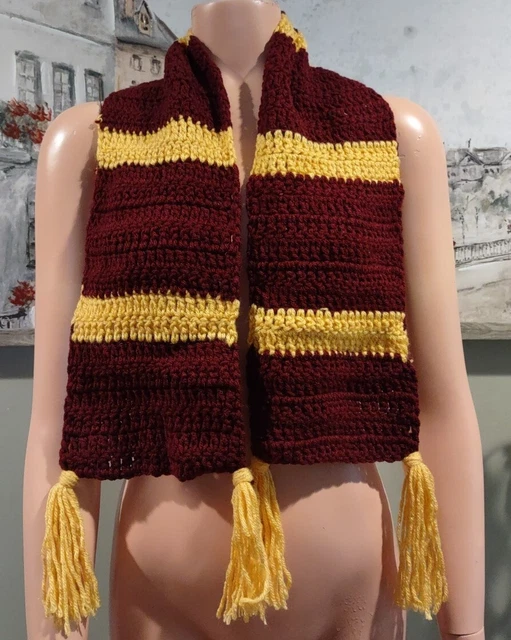 HARRY POTTER INSPIRED Gryffindor Crochet Scarf Variegate Maroon