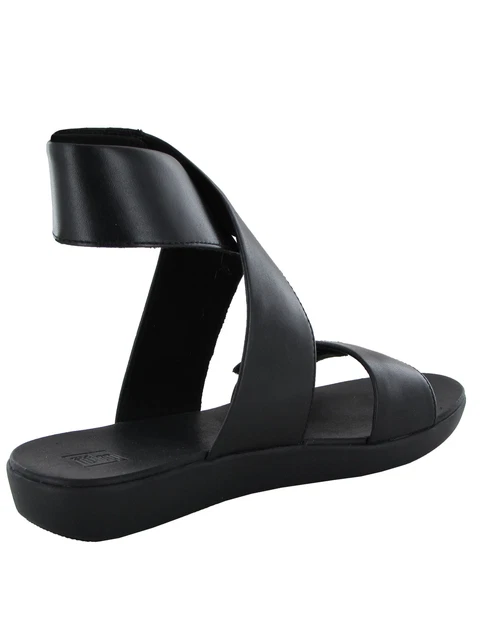 Fitflop Womens Carin Leather Back Strap Sandal Shoes, All Black, US 6 3