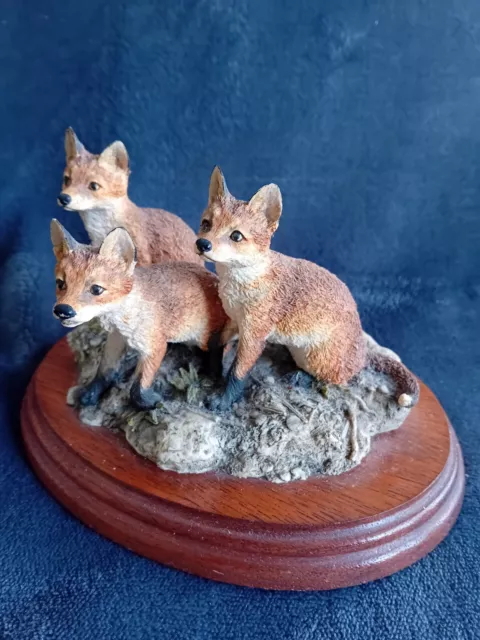 Border Fine Arts First Time Out (3 Fox Cubs) Figurine -  By Ayres