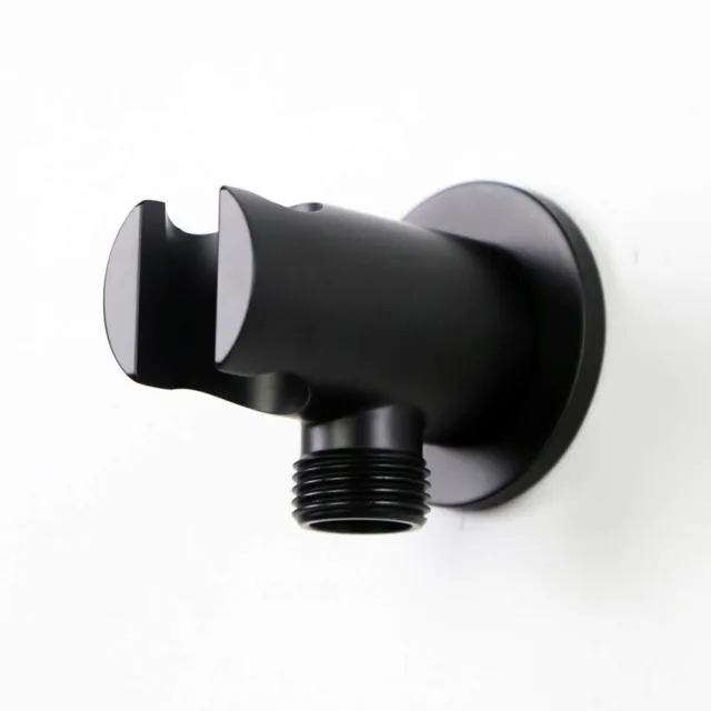 Soporte de ducha 1/2 pulgada conexión soporte de ducha negro mate latón montaje en pared