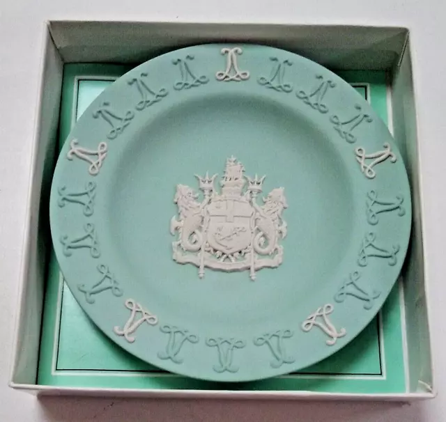 Wedgwood Jasper Ware Lloyds Of London Tercentenary Pin Dish Vintage Boxed