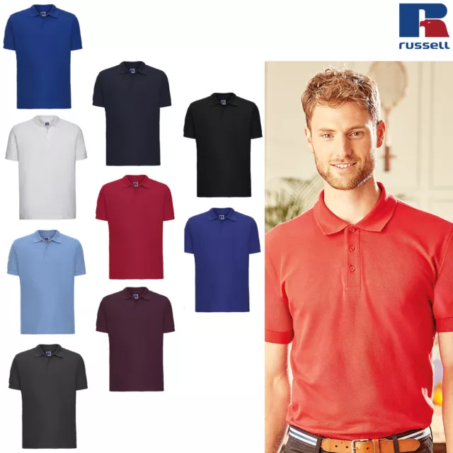 Russell Mens Ultimate Classic Cotton Polo Shirt 0R577M0 - Short Sleeve Top Tee