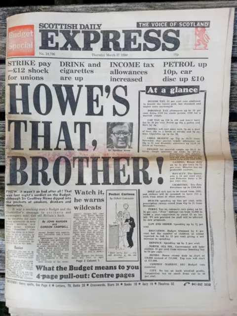 Scottish Daily Express March 27 1980 Scotland 4 Portugal 1