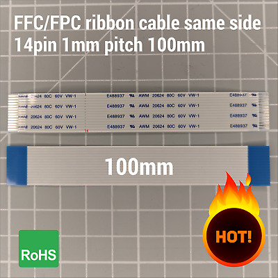 Cable de banda plana FFC FPC 14 pines 1.0 pitch 10 cm cinta de cable flexible plano AWM cable plano