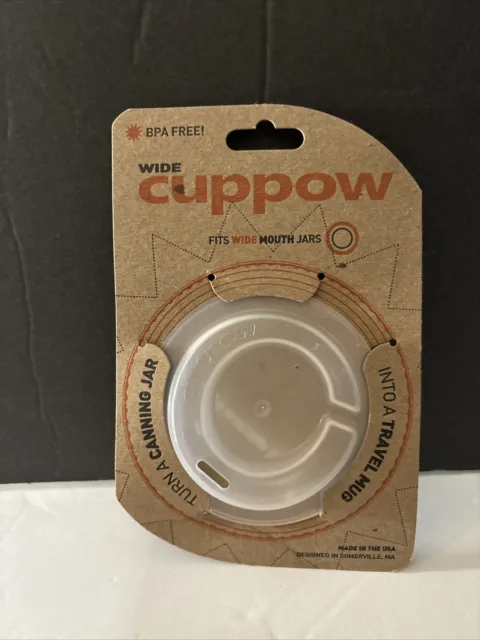 Tapa para beber Cuppow se adapta a frascos de boca ancha Mason BPA y BPS gratis hechos en EE. UU.