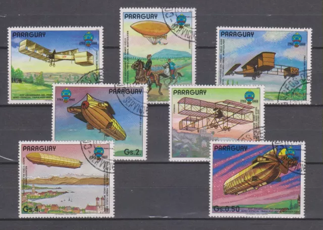 Timbres sur les Avions - Série de timbres du Paraguay - TBE