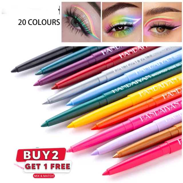 Waterproof Creme Gel Matte Sparkle Automatic Eye Liner Pencil 20 Colour Eyeliner