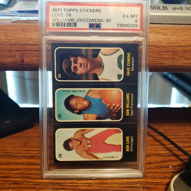 1971 Topps Basketball Sticker #28- Love 29-Williams 30-Cowans PSA 6 Fresh SLAB!!