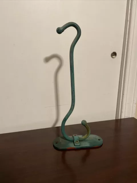 vintage Iron porch plant hanger heavy duty used Old paint￼