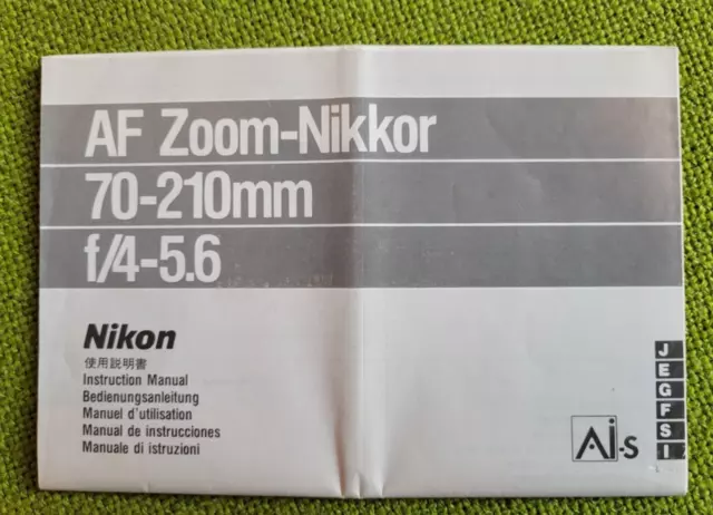 Nikon AF ZOOM-NIKKOR 70-210mm f/4-5,6 Bedienungsanleitung