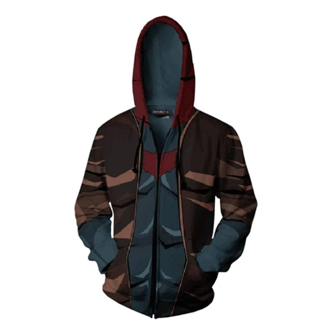 Batman Bruce Wayne 3D Hoodies Nightwing Robin Sweatshirts Superhero Jacket