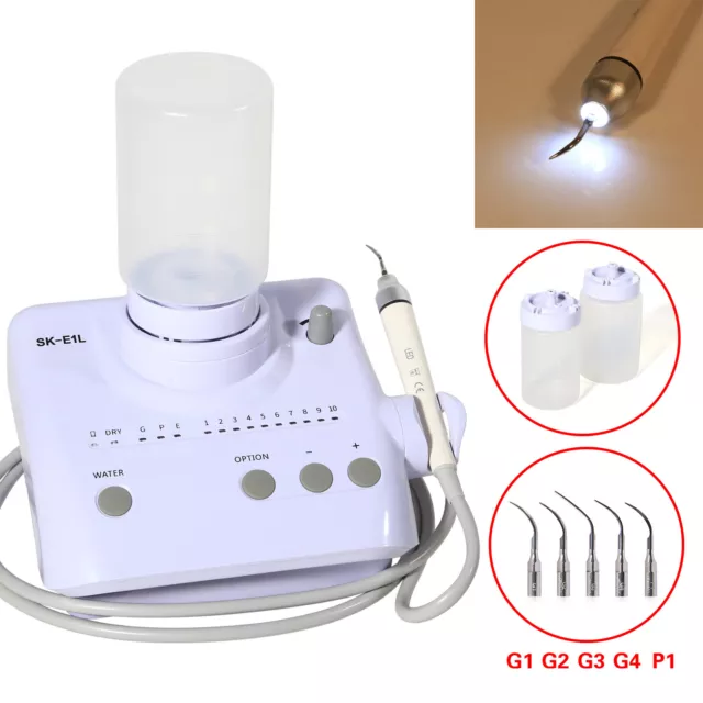 Dental Ultraschall Piezo Scaler Fit EMS WOODPECKER + LED light Handstück Tipps