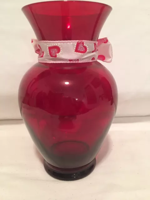 Vase Beautiful Ruby Red Glass 2