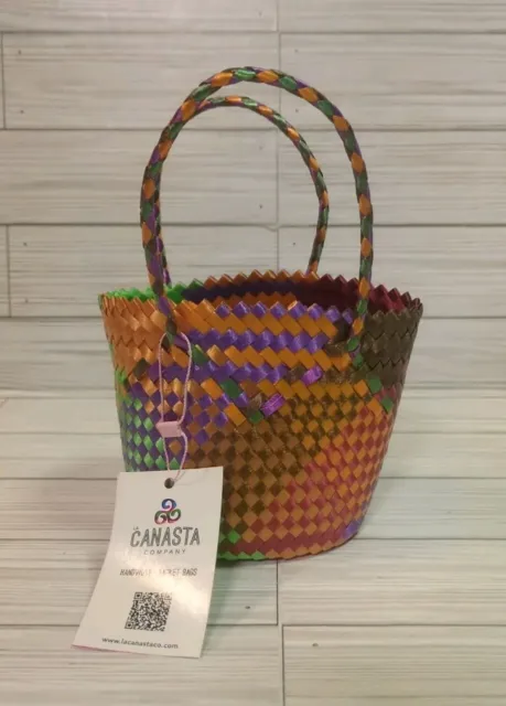 Share The La Canasta Experience Rainbow Mini Bag Handwoven