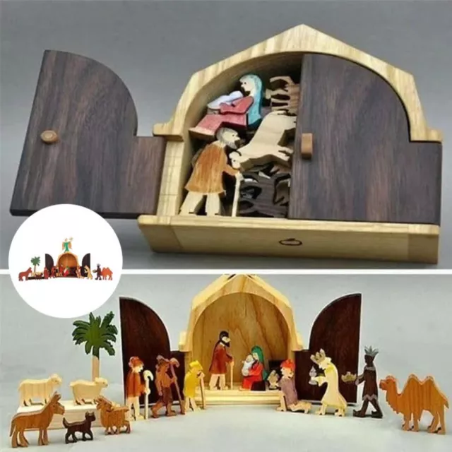 Portable Christmas Nativity Figurines Nativity Puzzle  Home