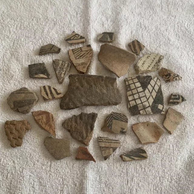 Anasazi Pottery Shards Indian Artifacts Sherds From Arizona Ranch Lot Of 25