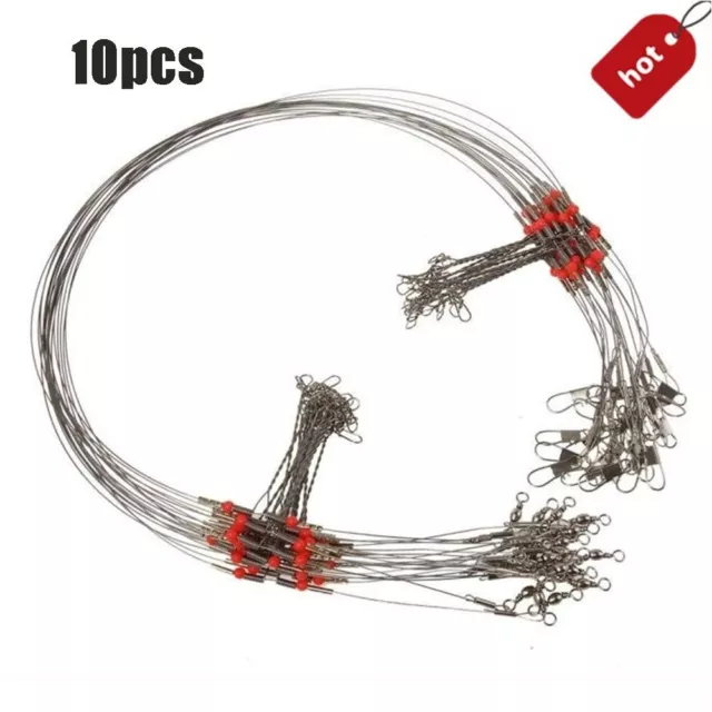 Steel String Fishing Wire Line Rope Wire Safety Snaps Leader Trace With Snap