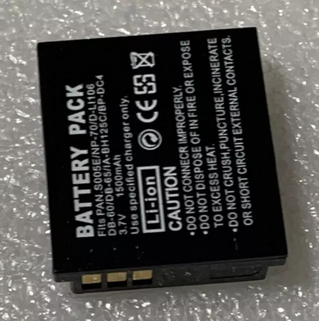 Batterie 1500mAh type DMW-BCC12 BP-41 NP-70 S005E Pour Panasonic Lumix DMC-FX150